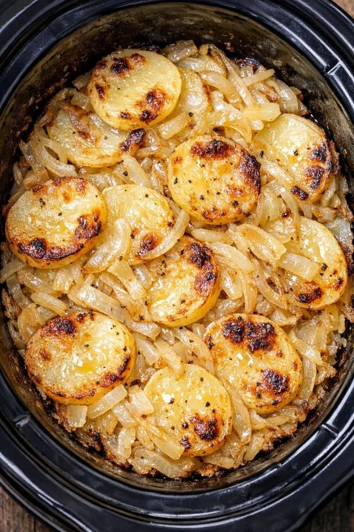 Slow Cooker Potato and Onion Bake