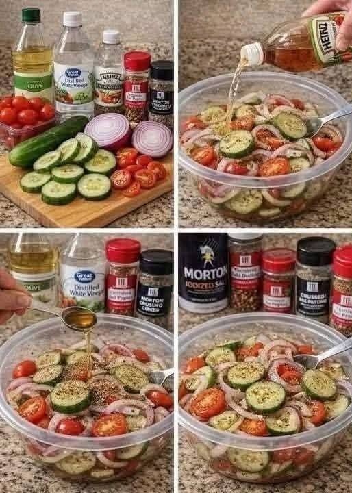 Marinated Cucumber, Onion, and Tomato Salad