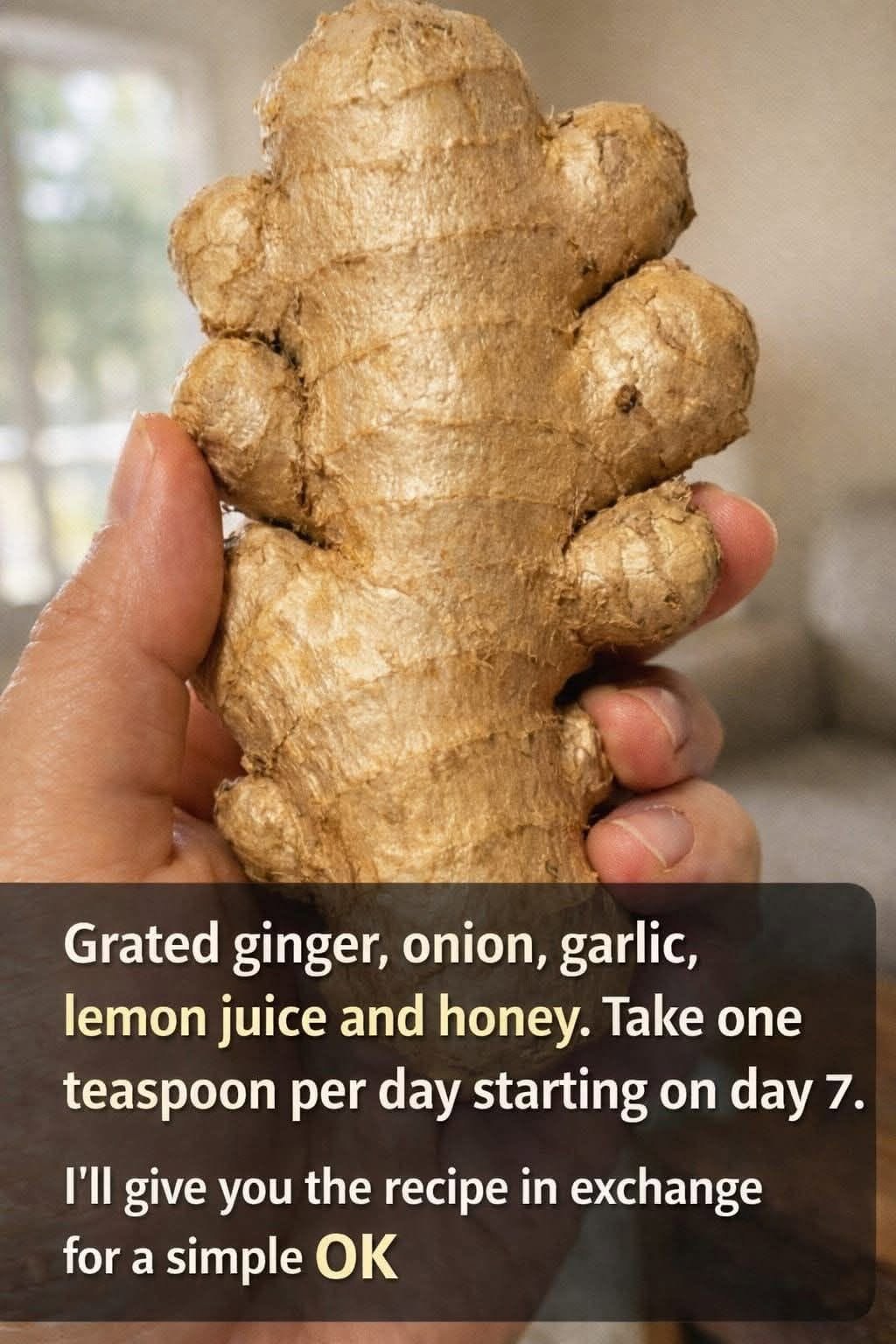 Grated ginger, onion, garlic and lemon juice