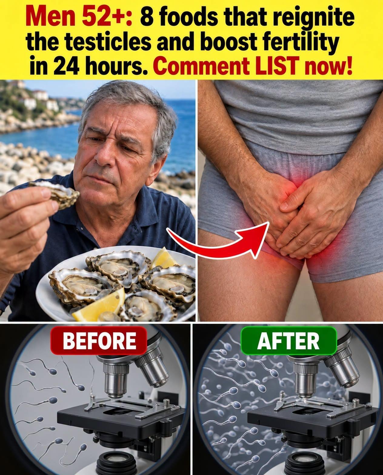 Men 52+: The 8 Foods Said to Rekindle the Testicles and Boost Fertility in 24 Hours