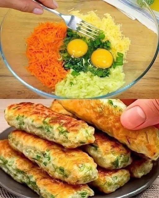 Crispy and savory Zucchini and Carrot Cheese Fritters: