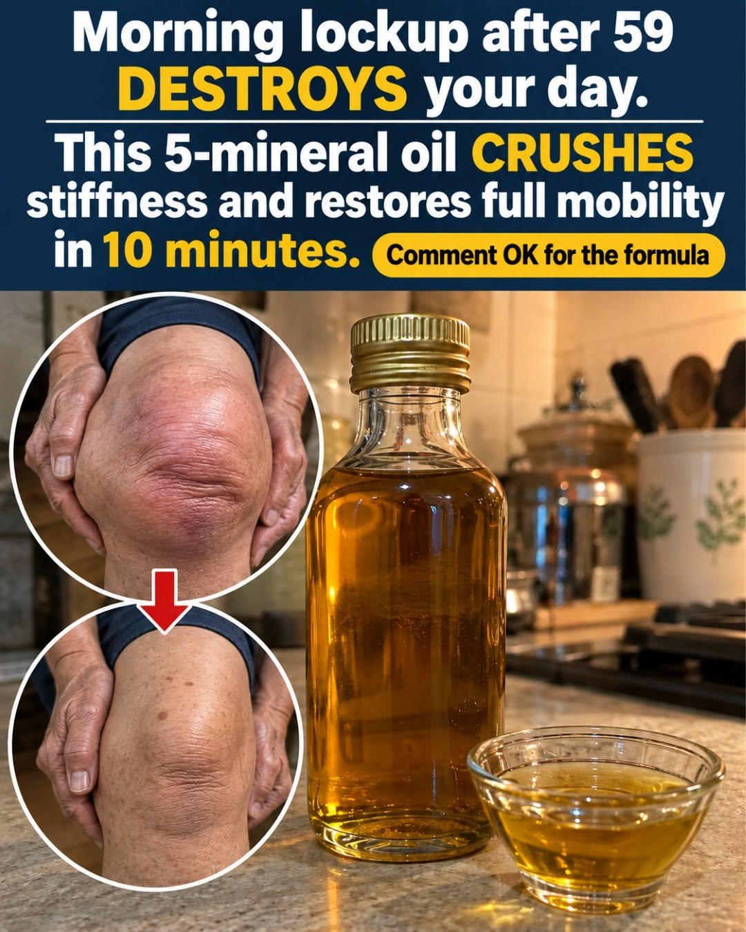 Morning Knee Lockup After 59: This 5-Oil Blend Eases Stiffness Fast