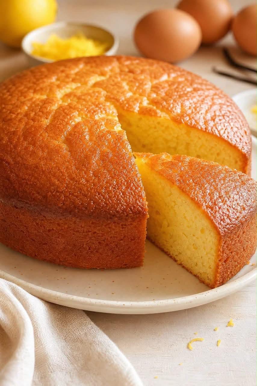 Classic Golden Vanilla Sponge Cake